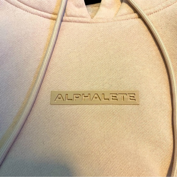 ALPHALETE Blush Pink Crop Long Sleeve Hoodie | Size M - Picture 3 of 4